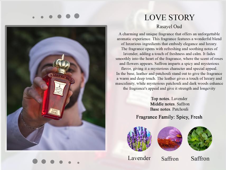 LOVE STORY von Rasayel Oud aus Dubai | Ein Eau de Parfum voller Eleganz, Stärke und Anziehungskraft | Unisex