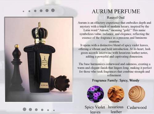 AURUM von Rasayel Oud aus Dubai | Eau de Parfum | luxuriöser Unisex Duft