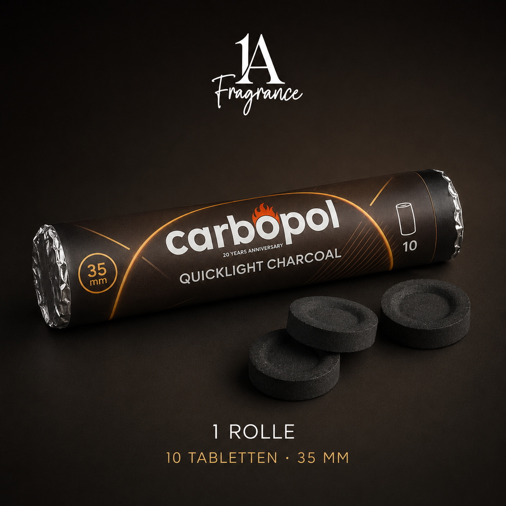 Carbopol Schnellzünder-Räucherkohle – eine Rolle mit 10 Tabletten à 35 mm