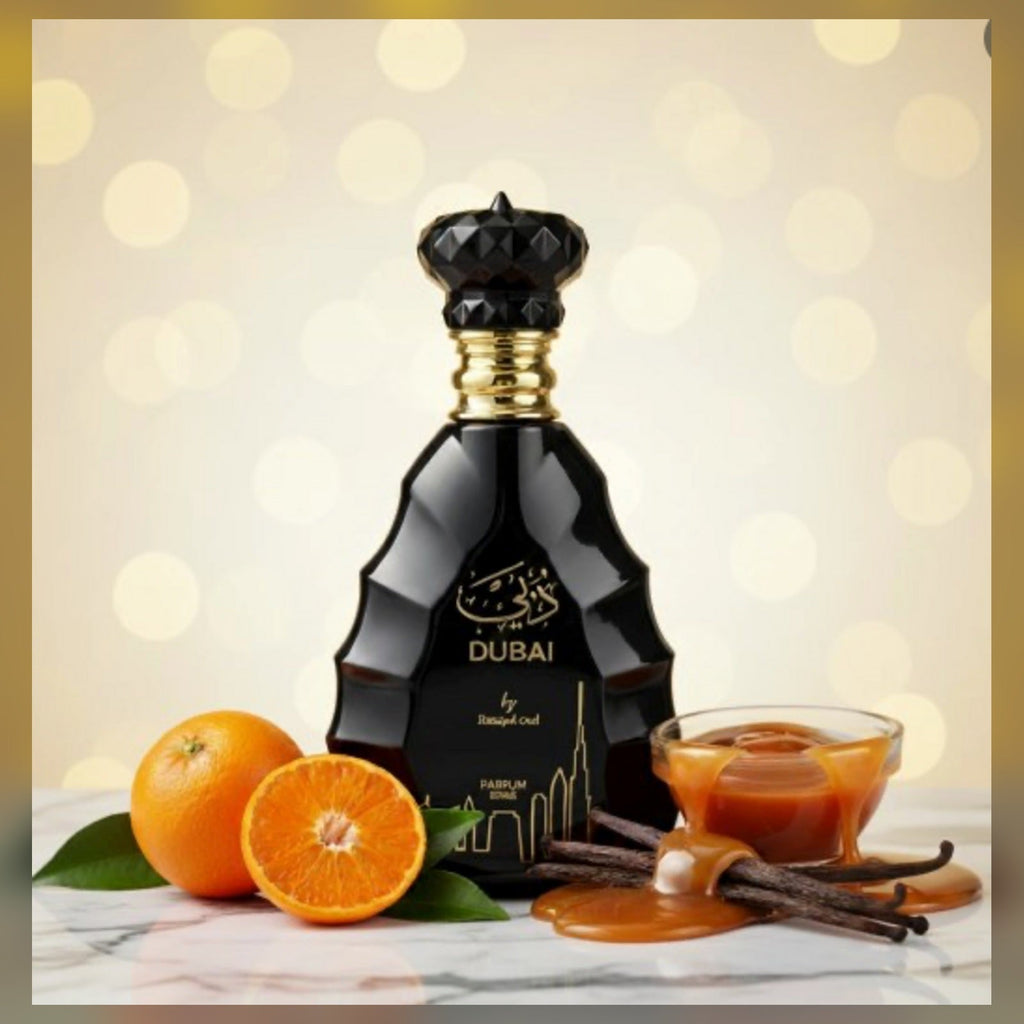 DUBAI BLACK | Rasayel Oud | Eau de Parfum | 100 ml – großes Produktbild im 1A Fragrance Shopdesign