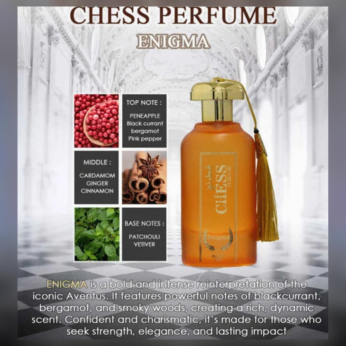 ENIGMA | CHESS Perfume | Eau de Parfum | 100 ml – großes Produktbild im 1A Fragrance Shopdesign