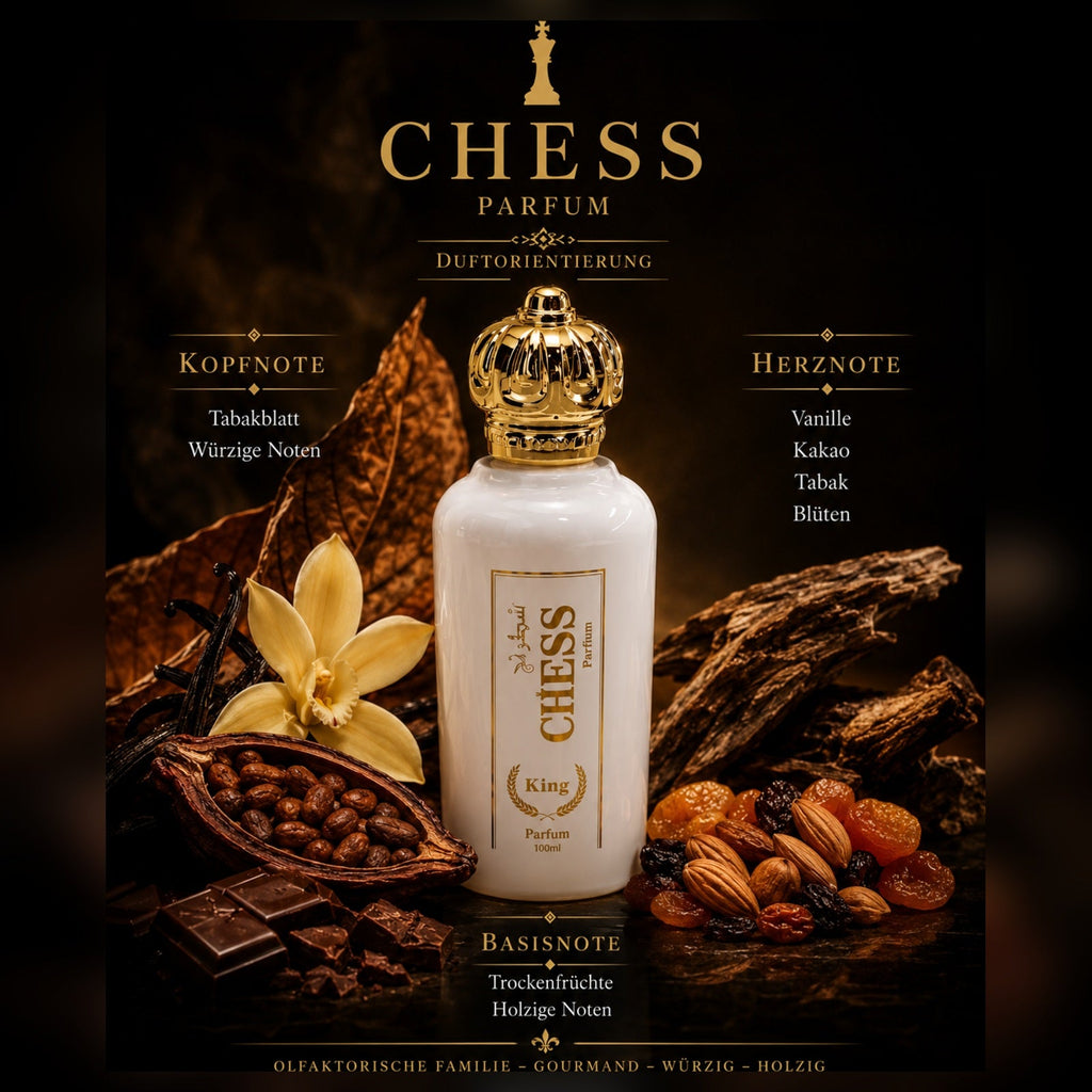 KING | CHESS Perfume | Eau de Parfum | 100 ml – großes Produktbild im 1A Fragrance Shopdesign